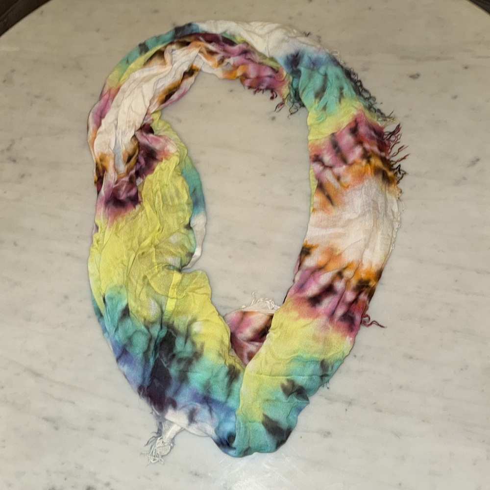 Brightly Twisted Infinity Tie-dyed Scarf. One size. Like new.